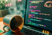 AI Development: What Skills You Need to Succeed in 2025 Coffee spills on laptop with code, sticky note reads "prompt engineering???", neon binary doughnuts float.